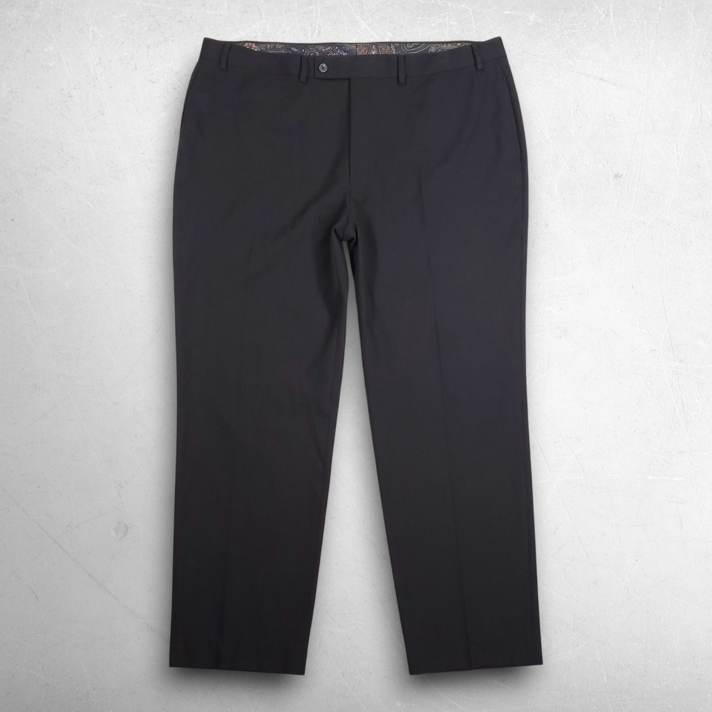 Lauren Ralph Lauren Dress Pants Men 40x29 Black Flat Front Luxury Business Work